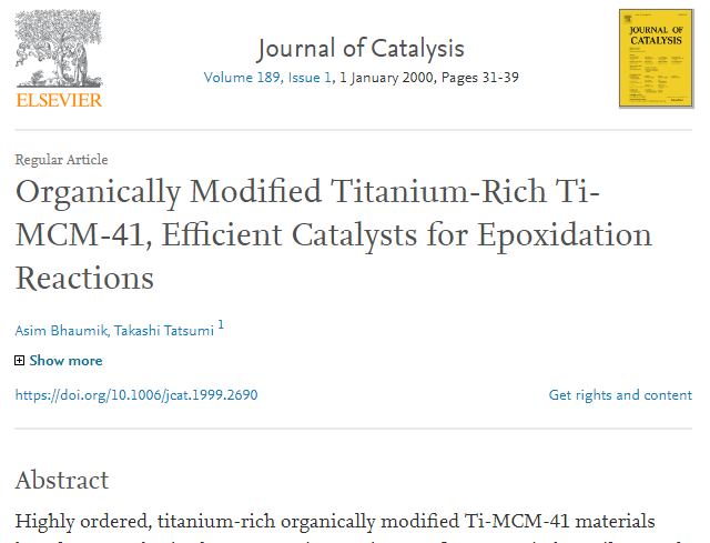 Organically Modified Titanium-Rich Ti-MCM-41, Efficient Catalysts for Epoxidation Reactions