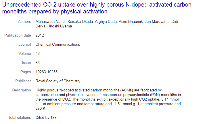 Unprecedented CO2 uptake over highly porous N-doped activated carbon monoliths prepared by physical a